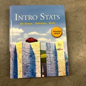Intro Stats Technology Update 3rd Ed De Veaux Velleman Bock Hardcover Book